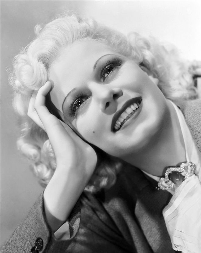 Jean Harlow shaved her eyebrows hocking Hollywood Beauty Secrets