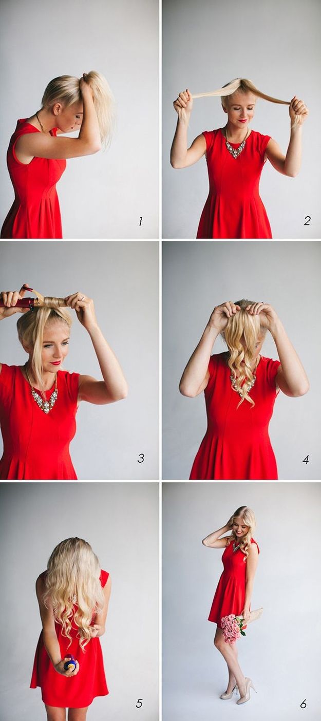 In order to quickly wind the curls, make a high tail. Hairstyling Hacks for Lazy Girl