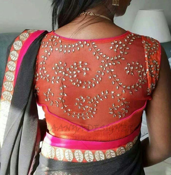 Sheer embellished blouse design: Latest Saree Blouse Designs collection for 2020