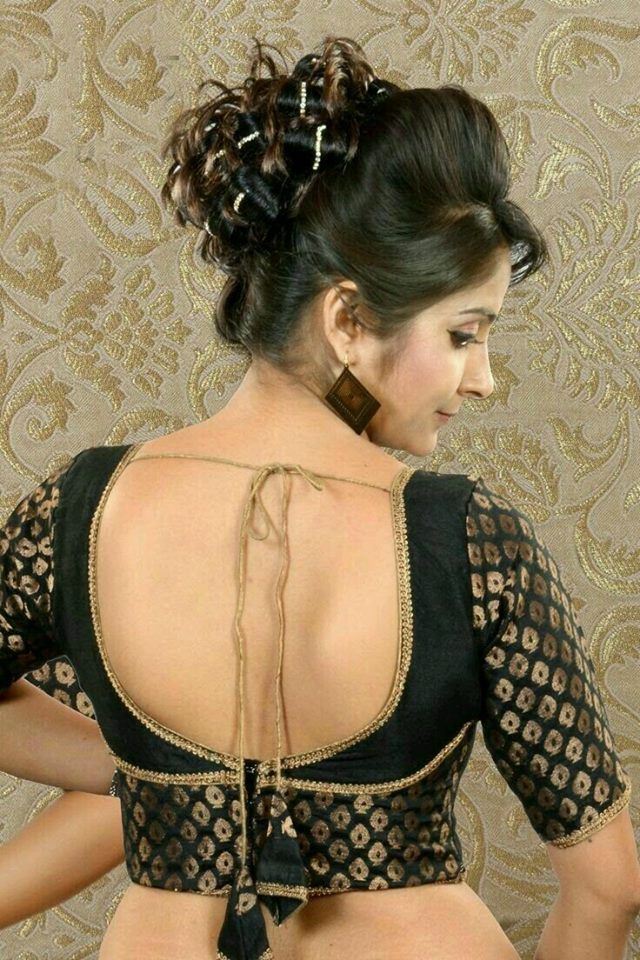 Black embroidered blouse design Stylish and Trendy Blouse Back Neck Designs