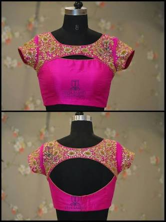 Embellished blouse design: Simple and Stylish Blouse Back Neck Designs