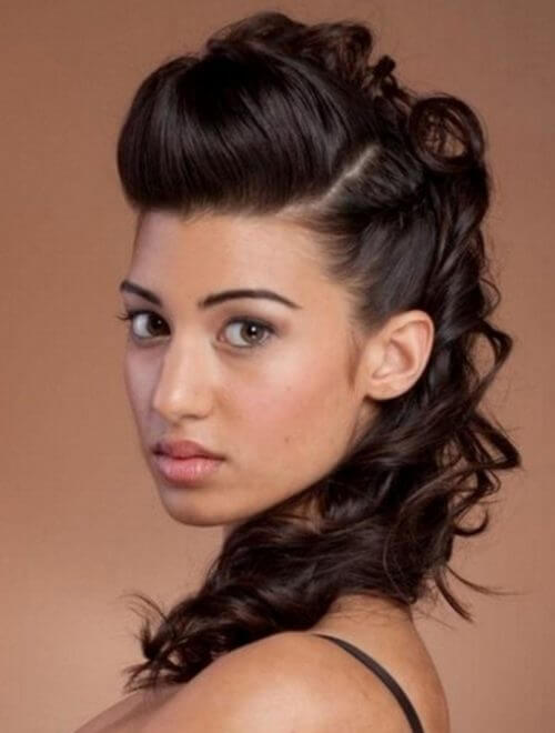 POMPADOUR WITH A PUFF Stylish Puff Hairstyles For Round Face