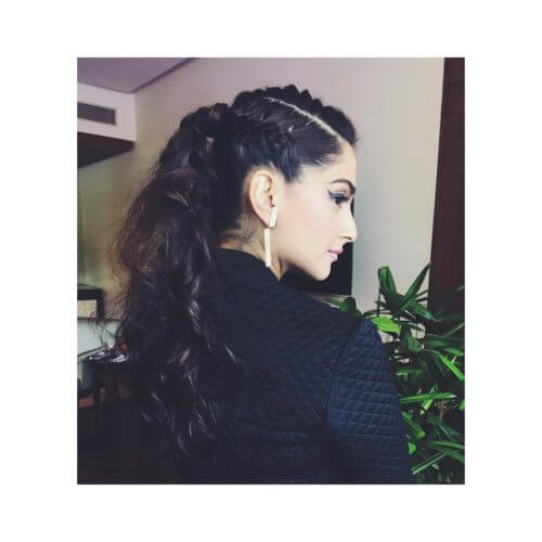 PONYTAIL WITH BRAIDS Sonam Kapoor Hairstyles For Your Perfect Look