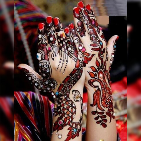 EMBELISHMENTS DESIGN  Mehndi Designs For Your Special Look (Complete Package)