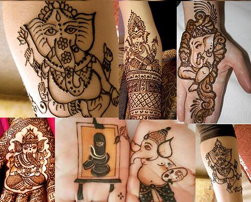GANESHA DESIGNS  Mehndi Designs For Your Special Look (Complete Package)