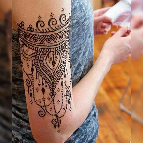 ARM MEHANDI TATTOO Mehndi Designs For Your Special Look (Complete Package)