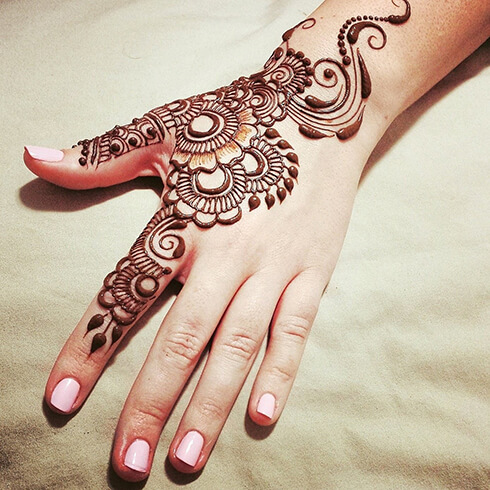 FLORAL BACKHAND  Mehndi Designs For Your Special Look (Complete Package)