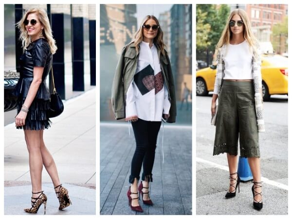 Best fall winter women outfits paired with shoes with straps and ties