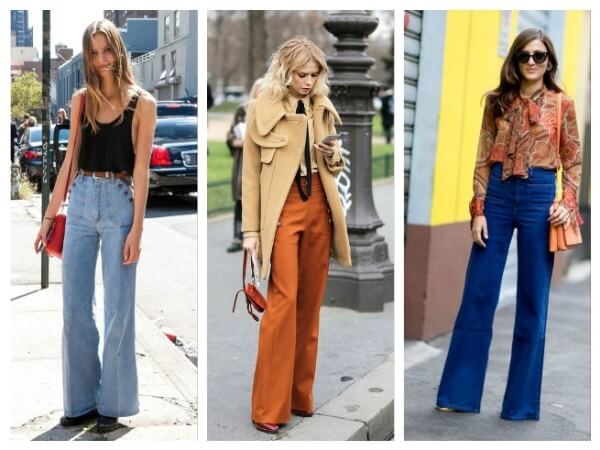 TRENDY 70S STYLE Flared Jeans Pants 