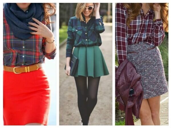 Shirt and Skirt Stylish Ways To Wear Your Check Pattern Shirts