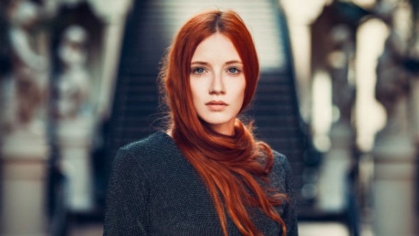 Very beautiful redhead women hairstyle & haircut, model, HD wallpaper