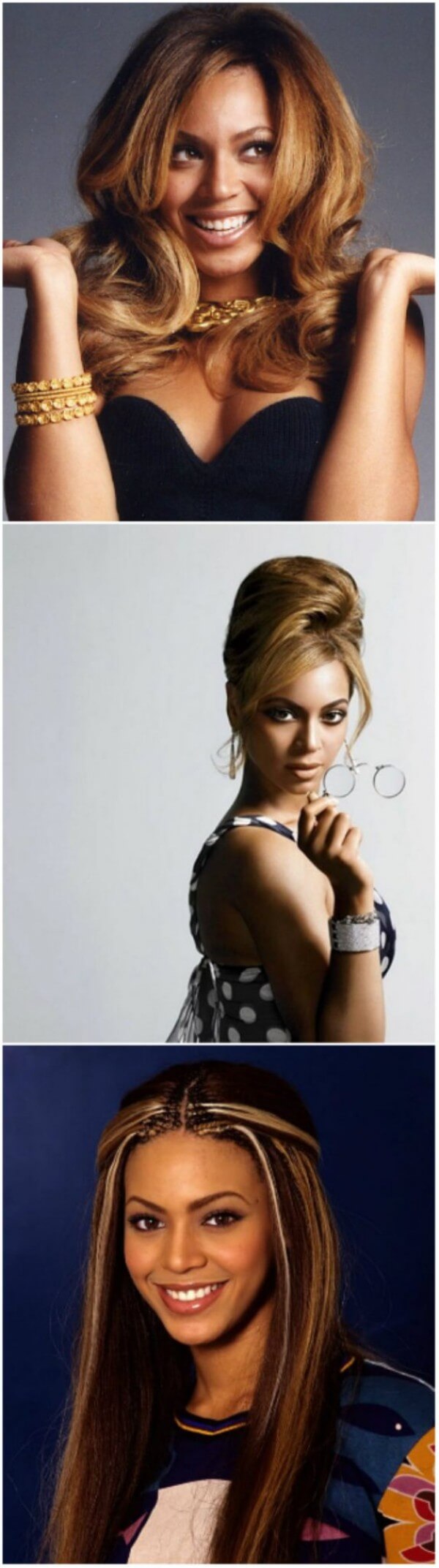 Beyonce chocolate ombre, bun & straight hairstyles Beyonce's Hairstyles, Hair Cuts & Colors