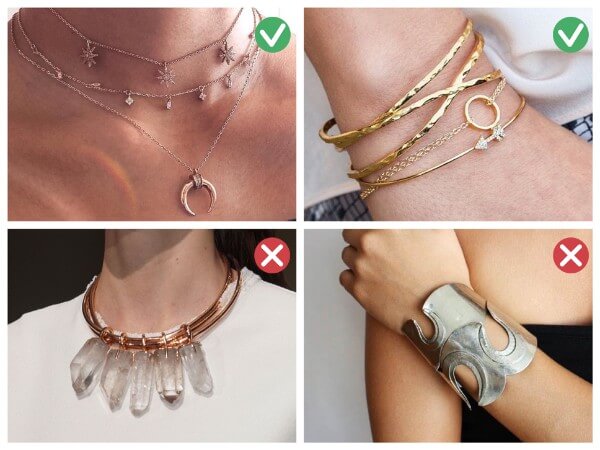 Bracelets, earrings, necklaces for skinny or slim girls