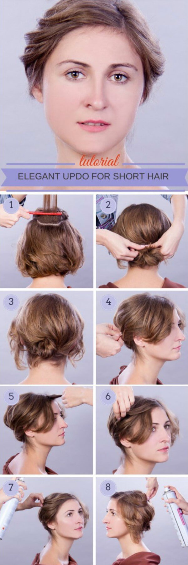 Short hair styling bun 3 tutorial - K4 Fashion