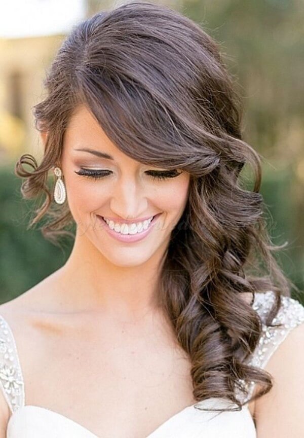 Side Swept Curls Hairstyle Trending Bridal Hairstyles For Long & Short Hairs