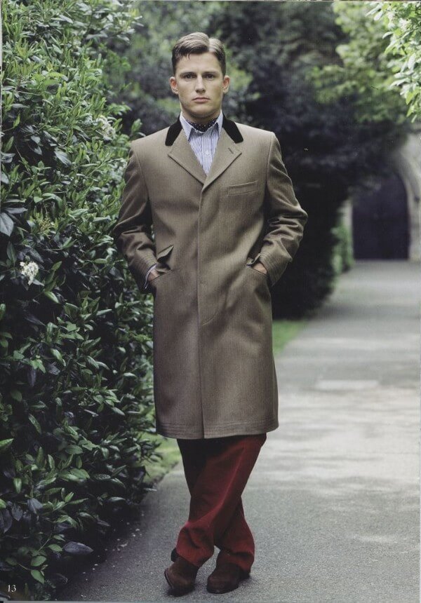 Classic covert coat design for a stylish and traditional look for winter season