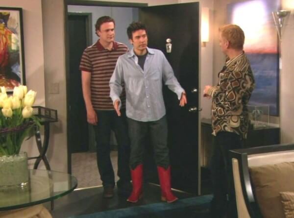 Ted mosby red boots on How I Met Your Mother