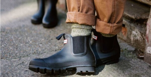 Men's black hunter rain boots for winter or rainy season
