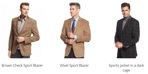 Men's brown check, velvet sport blazers and sports jacket in a dark cage for winter season