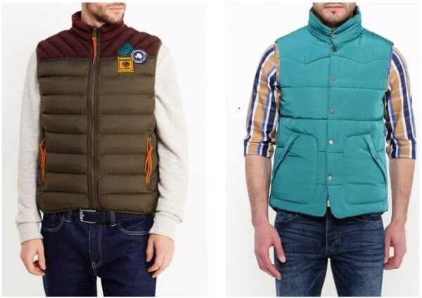 Men's gilet vest with checked shirt & sweater for winter season
