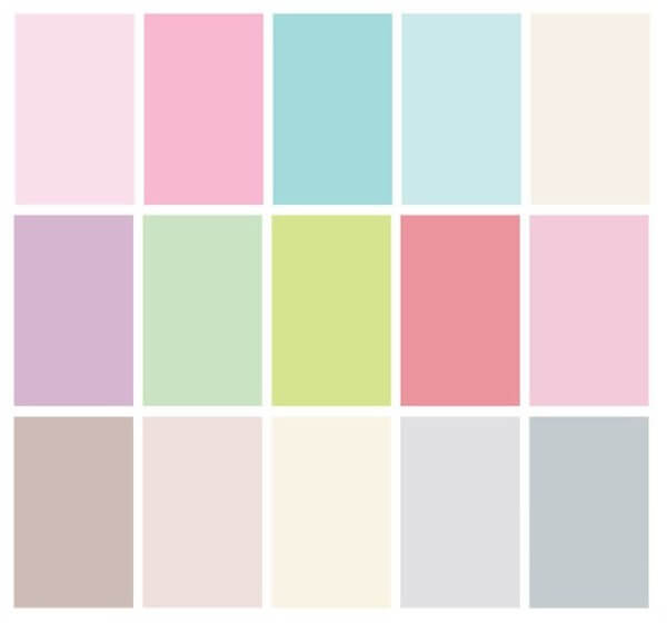 Different pastel colour palette