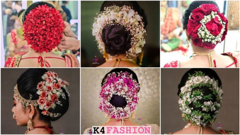 bridal-bun-hairstyles-flower-jewellery