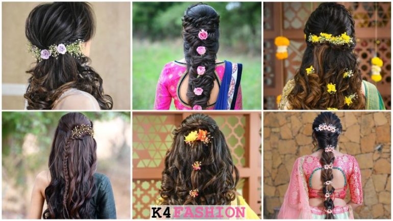 Floral Hairstyles For Haldi And Mehendi Ceremonies K4 Fashion