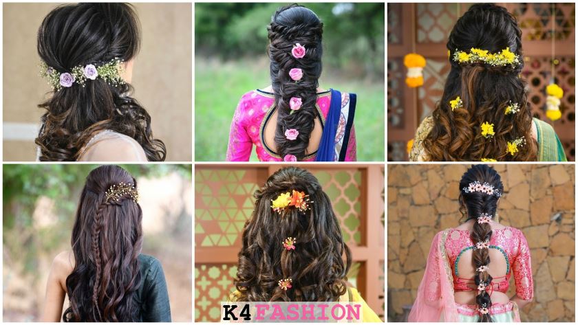 Floral hairstyles for Haldi and Mehendi Ceremonies! - K4 Fashion
