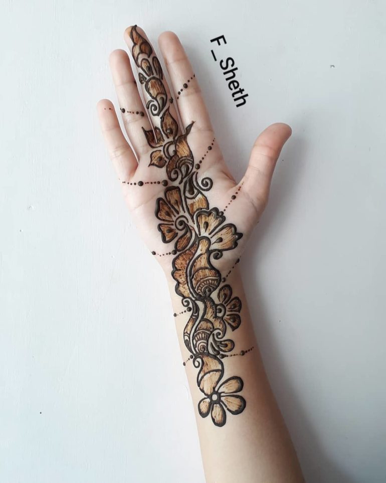 Arabic Mehndi Design for Front Hand (9) - K4 Fashion