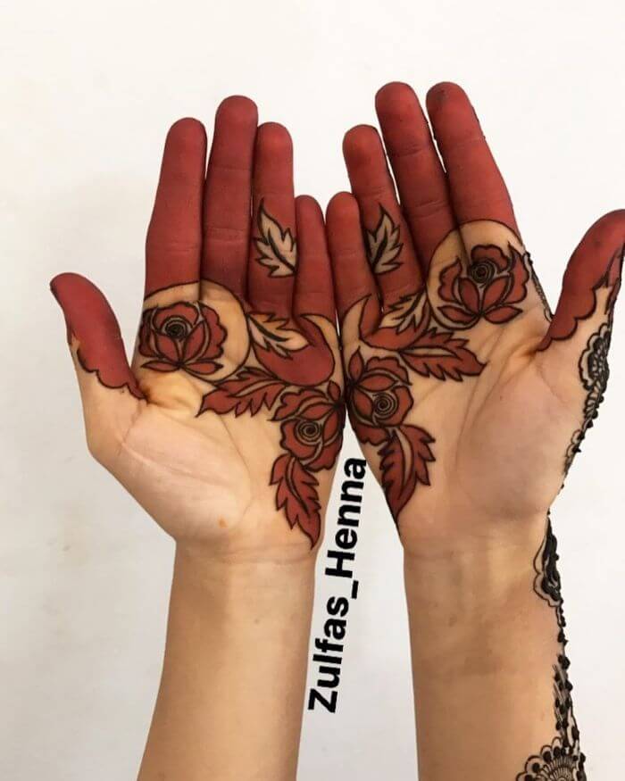 Rose flower mehndi design  Beautiful Floral Mehndi Designs for Hands