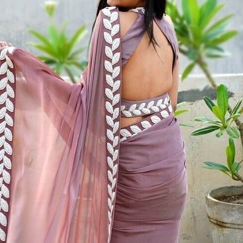 Triangular blouse back neck designer cut Fancy Back Side Blouse Designs to Pair With Saree (2020)