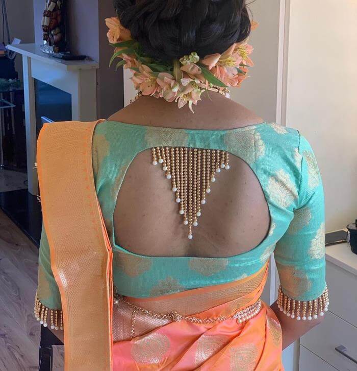 Saree Blouse Back Designs for Wedding
