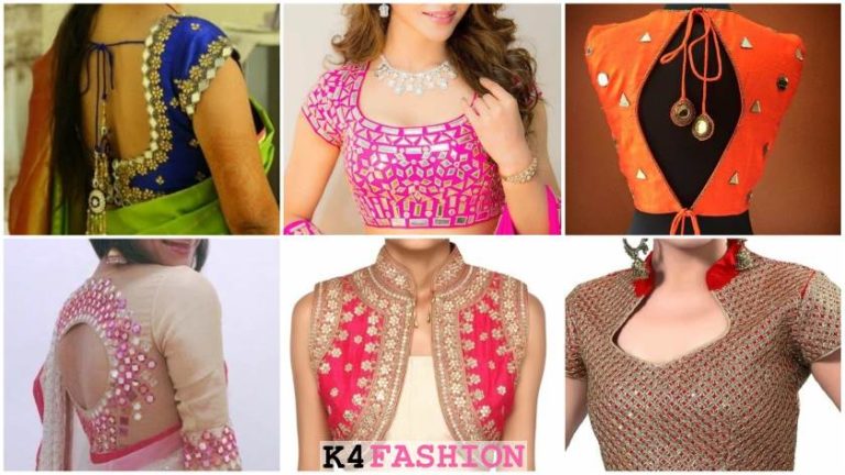 Trending Mirror Work Blouse Designs for Wedding Party - K4 Fashion