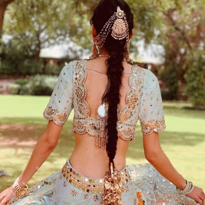 Mirror adorned Tassel latkan designs Indian Bridal Hair Accessories