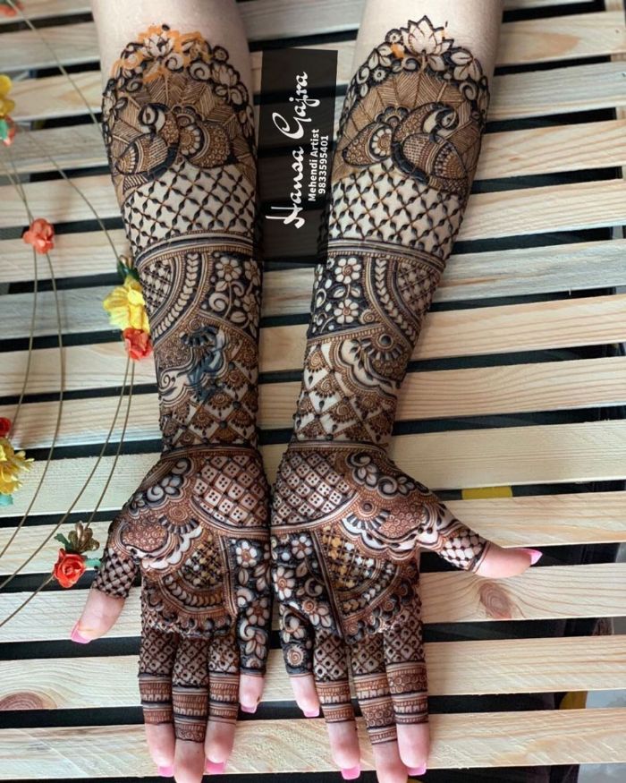 Peacock inspired mehndi designs for brides Bridal Mehndi Designs for Full Hands