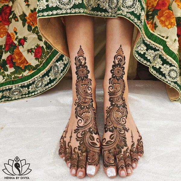 Arabic Bridal Henna Mehndi Designs for Foot
