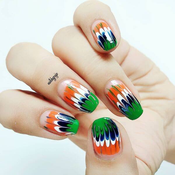 Tricolor Nail Art Designs for Republic Day & Independence Day