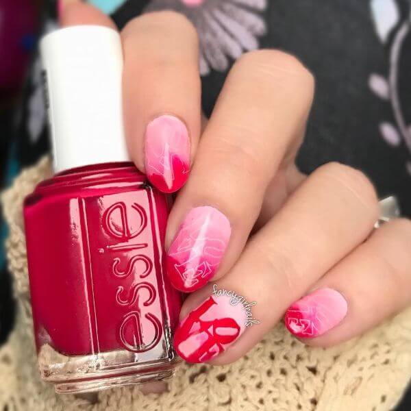 Ombre Nail Art for Valentine's Day