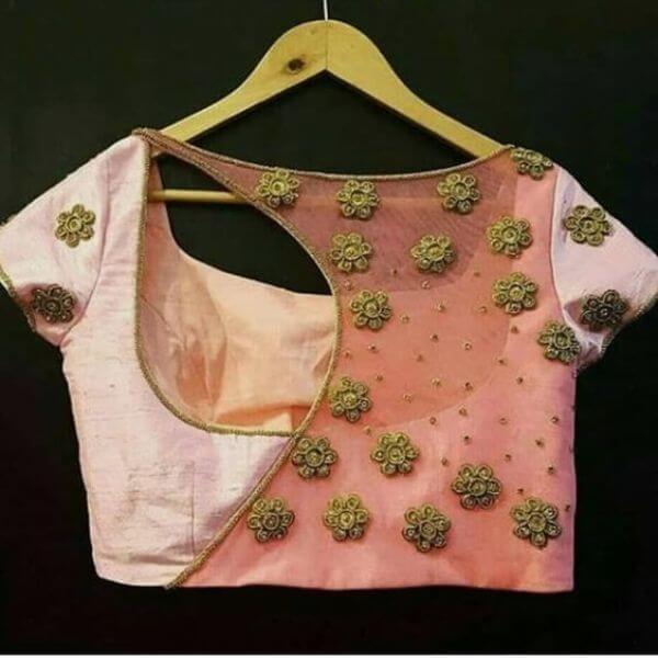Latest Back Net Blouse Designs For Lehenga Saree 2020 K4 Fashion