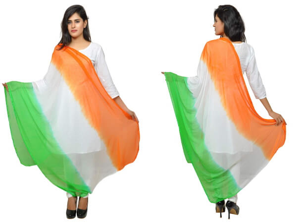 Plain Kurta With Tri Color Dupatta Republic day dressing ideas: How to Dress up in Tri-color