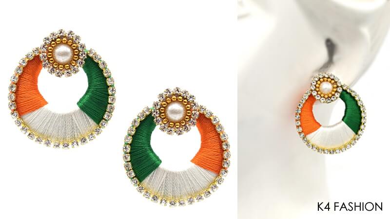 Pearls With Tri Color silk Threads Republic day dressing ideas: How to Dress up in Tri-color