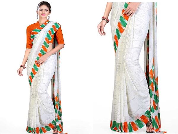 Sari With indian Flag Prints Republic day dressing ideas: How to Dress up in Tri-color