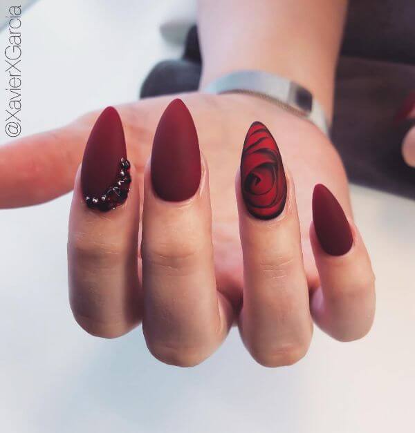 Matte Red and With Stones and Rose!
