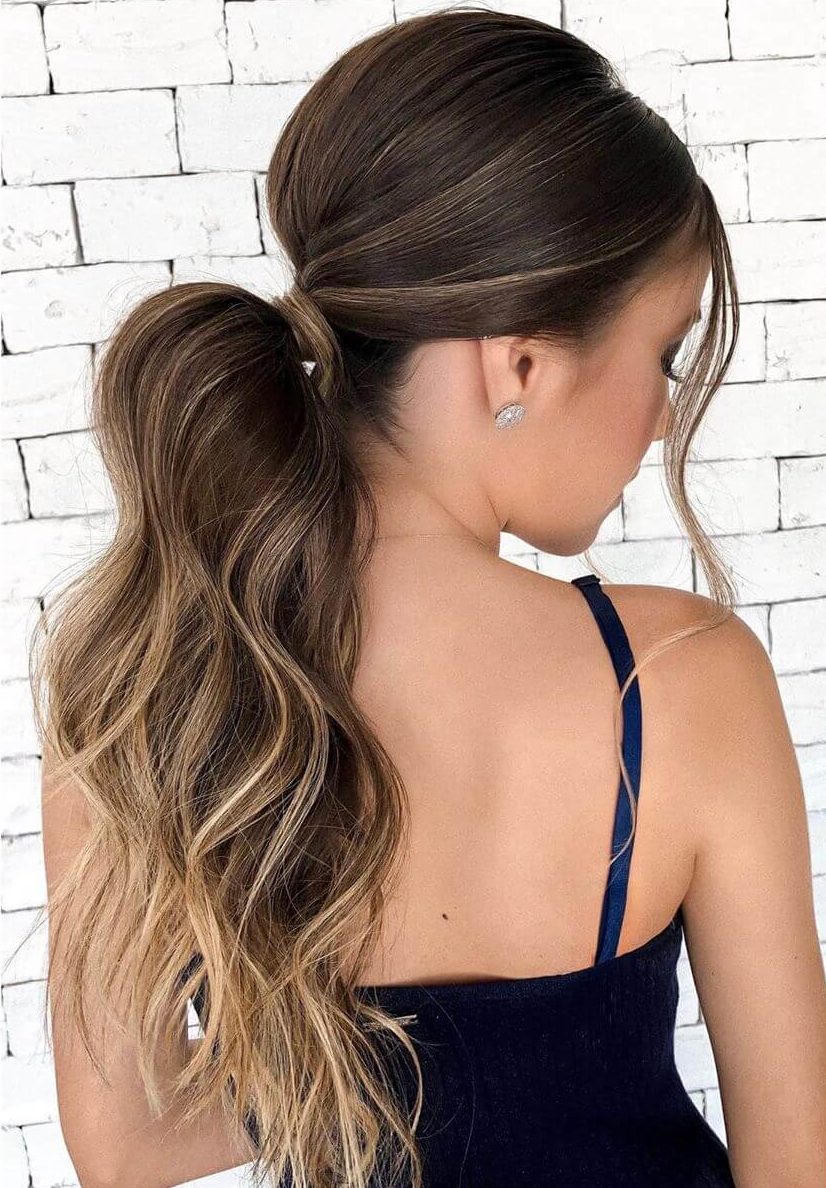 Wavy Ponytail Hairstyle for Valentine's Day