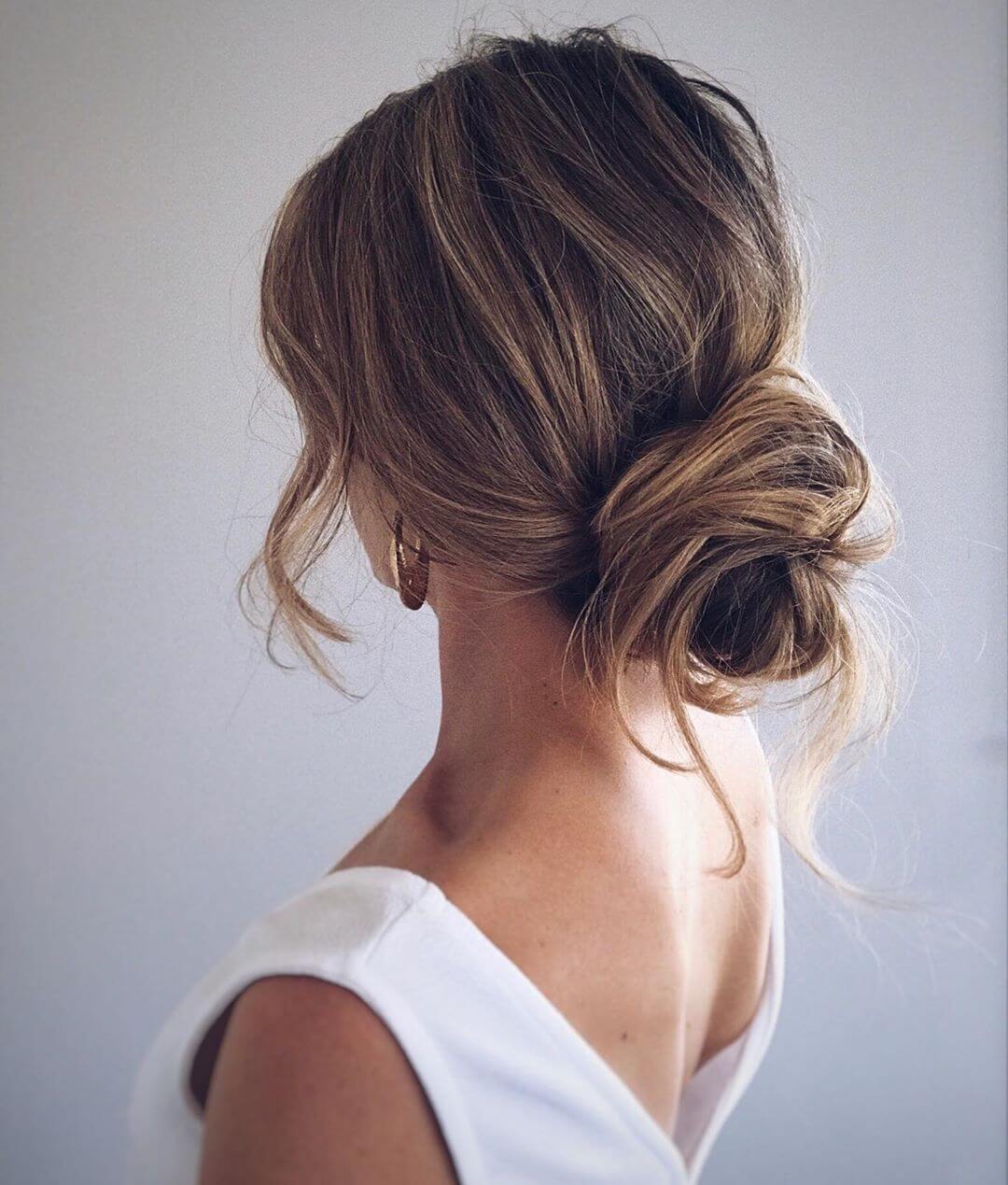Messy Low Bun Romantic Hairstyles For Valentine's Day