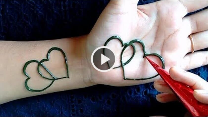 Most Attractive Heart Mehndi Design for Front Hand