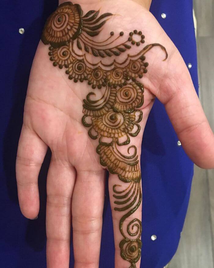 Floral and Pearl Arabic Mehndi Design for hands