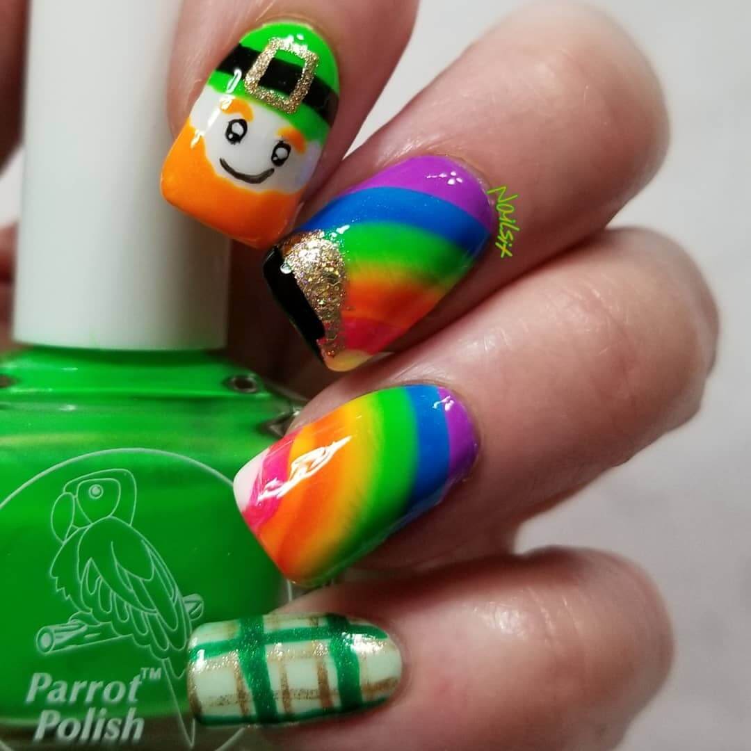 The Rainbow St. Patrick's Day Nail Art Design 