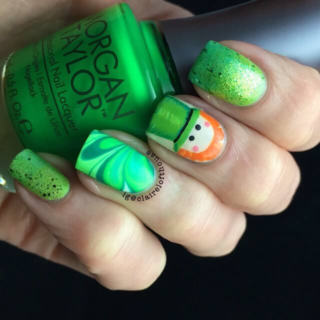Marbled nails St. Patrick’s Day Nail Designs