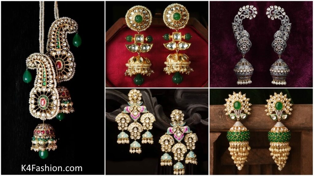 Latest and Beautiful Gold Jhumki Traditional Indian Wedding Earrings Jhumka Designs